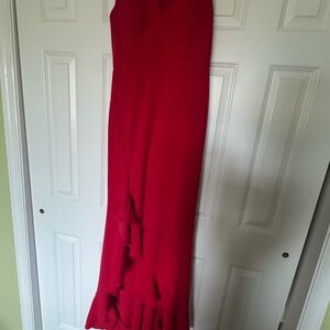 Betsy & Adam Red High Low Dress